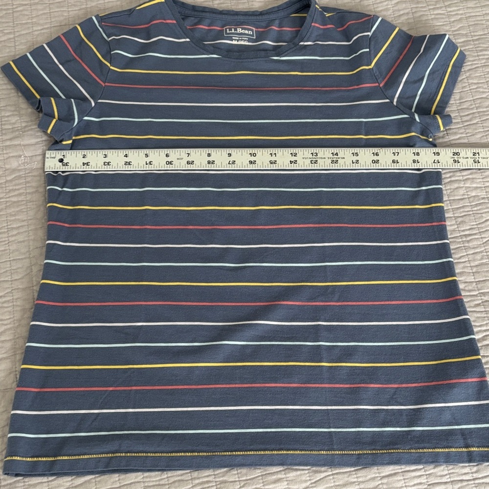 L.L.Bean Supima Cotton Striped Tee M - Picture 7 of 7